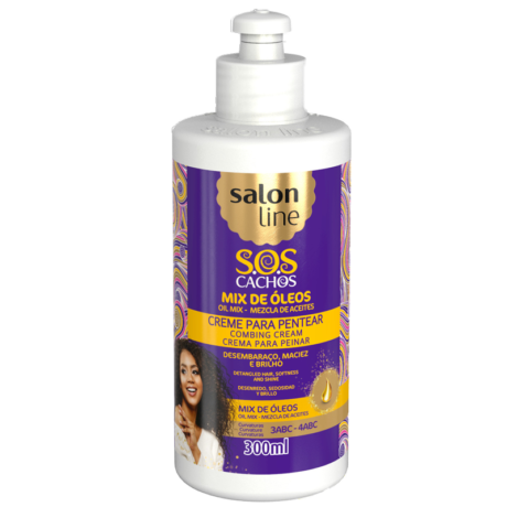 Salon Line S.O.S Cachos Mix De Óleos Nutritivo Creme Para Pentear 300ml