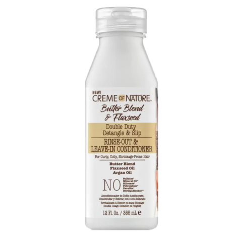 Creme of Nature Butter Blend & Flaxseed Double Duty Rinse-Out & Leave-In Conditioner 355ml