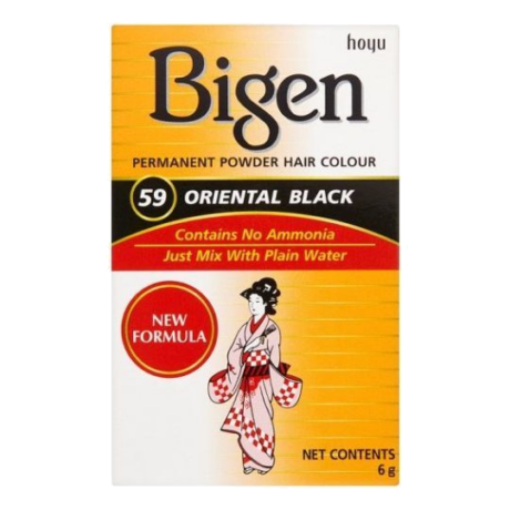 Bigen Powder Hair Colour Tinta Permanente em Pó – Oriental Black 59 (Preto)